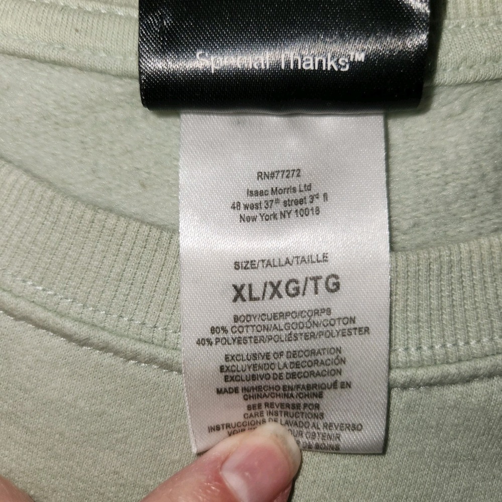 SOLD Thanks Women's Sweatshirt Sz XL Green Butterflies - Picture 4 of 10